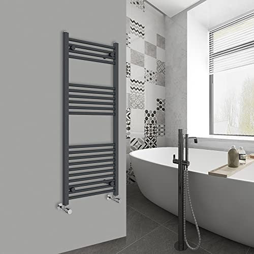 Warmehaus Modern Bathroom Heated Towel Rail Ladder Radiator 1200x500mm Straight for Bathroom Kitchen Anthracite