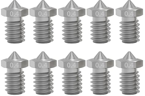IdeaFormer 10 Stück 0,4mm V6 Nozzle 3D Drucker Edelstahl Düse Set, V6 Extruder Nozzles für Anycubic i3 Mega/Kobra Neo/Go für Prusa i3 MK3 3D Drucker Extruder Zubehör