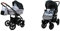 BabyLux Optimal 2-in-1 Baby Kinderwagen Tief und Kinderwagen mit Zubehör Verstellbar und faltbar Aluminium Konstruktion Wasserdicht Nicht abnehmbare Räder Silver Flex Black Frame