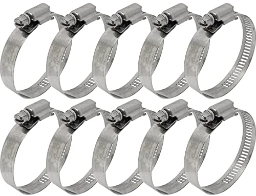 Lumonic 10x 40-63mm Schlauchschelle Edelstahl V4A 304 I einstellbare Schlauchschellen zum Schrauben I für Rohre Schläuche Waschmaschine KFZ Auto Haus