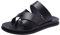 Harssidanzar Herren Männer Sandalen Hausschuhe Cross Straps Slide Slip on Flip Flops für Männer Toe Ring Style KM221EU, Schwarz,Größe 46