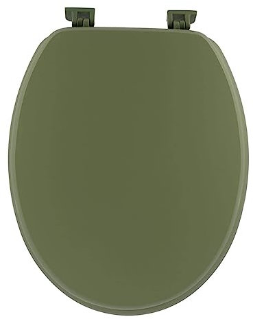 Abattant WC en Bois Vert Kaki avec kit de fixation - TENDANCE