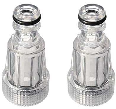 2x Wasserfilter für Garten, Gartenpumpe & Gartenbewässerung & Haushalt - Einlass 3/4“ Zoll Innengewinde - Auslass 1/2“ Zoll Gartenkupplung - Steckkupplung