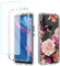Yerebel Case for Y9 Prime 2019/Honor 9X/P Smart Z with Tempered Glass Screen Protector, Floral Design Shockproof Bumper Full Body Protective Cell Phone Cover for Huawei Y9 Prime 2019 (Purple Flower)