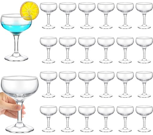 Weewooday 24 Pcs Champagne Coupe Glasses Bulk, 3.4 oz Martini Glasses