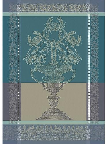 Garnier Thiebaut 46335 Geschirrtuch Coupe Fruits De Mer Turquoise 56x77 cm Baumwolle