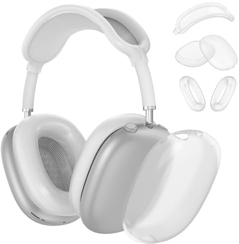 Coque en silicone pour écouteurs AirPods Max, coussinets d'oreille/bandeau accessoires pour Apple AirPods Max (USB-C/Lightning) (2024/2020), blanc brumeux