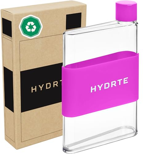Hydrte Borraccia piatta, 334,5 g, design sottile a prova di perdite, perfetta per donne e uomini, bottiglia quadrata senza BPA