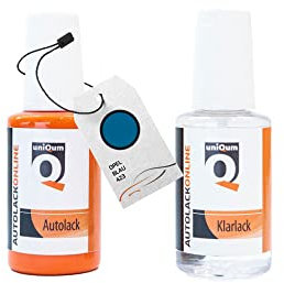 uniQum Autolack Stift + Klarlack im Vorteilsset für OPEL BLAU 423 Autolack Reparatur 2 x 30 ml