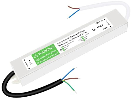 HNCY Trasformatore LED 24V, Alimentatore 24W, Driver AC a DC, Involucro in Lega di Alluminio, IP67 per Striscia LED, MR16, MR11, G4 a Bassa Tensione