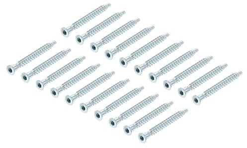 sourcing map Furniture Confirmat Screw, 100pcs 5x50mm Hex Socket Wood Screws Zinc Plated Countersunk Self-Tapping Furniture Connecting Screw