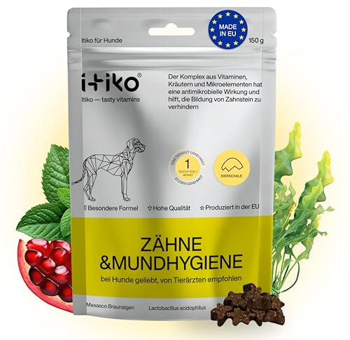 ITIKO | Natürliche Zahnpflege für Hund | Effektive Lösung zur Mundgeruch bei Hund | Zahnreinigung Hund | Alternative zu Zahnsteinspray oder Dentalspray für Hunde