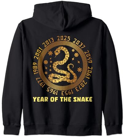 Nouvel An chinois du serpent Années du zodiaque chinois 2025 Sweat à Capuche