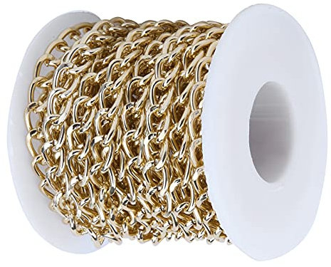 LetCart Cadena de aluminio de eslabones de aluminio, cable cruzado trenzado, cadena para hacer joyas, 12 pulgadas, color plateado