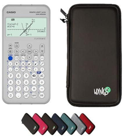 Casio Graph Light inkl. WYNGS Schutztasche Schwarz - Grafikrechner - Basic Paket (Französisch)