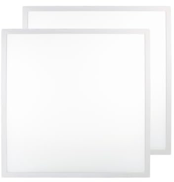 LUXULA 2x LED Panel 62x62cm Rasterleuchte - 36W 3600lm - 4000K Neutralweiß - flimmerfrei - mit Netzteil 230V - LED Deckenleuchte für Rasterdecke - Einlegeleuchte Büroleuchte Gewerbe
