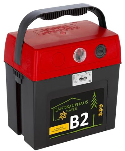 Landkaufhaus Mayer Weidezaungerät B2, Leistungsstark, Energieeffizient, 2 Schaltstufen, 9/12 Volt, für mittlere Zäune mit Bewuchs, Tierhaltung