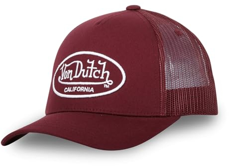 Von Dutch Kappe für Damen und Herren, Trucker-Kappe LOFB, verstellbar, Bordeaux/Weiß, Einheitsgröße