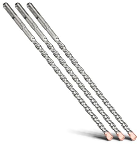MOXPIFY 3 brocas SDS Plus de 260 mm con doble hélice, para hormigón, piedra, piedra natural