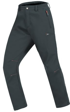 Zoofly Skihose Kinder Winter Softshellhose Warme Skihose Kinder Wasserdichter Schneehose Jungen Gefütterte Jungen Thermohose Warm Mädchen Wanderhose Warm Kinder Outdoorhose Grau 146-152