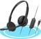 Creative HS-220 Cuffie con cavo, audio stereo con microfono girevole e soppressione attiva del rumore USB, PC/Mac/Portatile/Chromebook, telecomando, casco nero