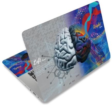 PLIGREAT Links Rechts Gehirn Technologie Kunst Stil Laptop Haut Aufkleber Aufkleber Universal Notebook Dekorative DIY Schutz Abdeckung Aufkleber für 12 13 13,3 14 15 Zoll Laptop Netbook PC