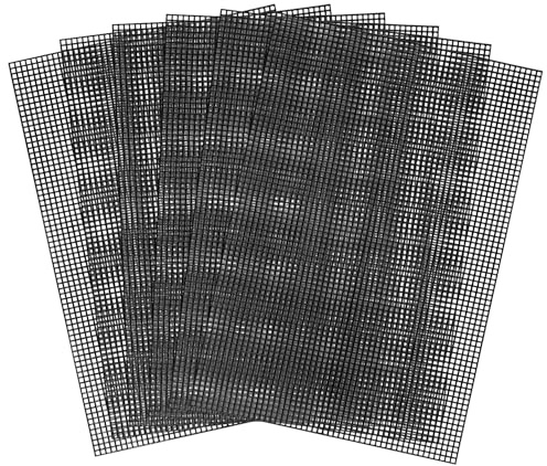 6pcs Plastic Mesh Canvas Sheets, 11.81x7.87 Inch 6CT Plastic Mesh Screen for Embroidery Making Cross Stitch Canvas Mesh Yarn Crafting Tools for DIY Crochet Projects (Black)
