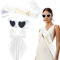MEJOSER JGA Accessoires Frauen auf Deutsch Schleier Schärpe Brille Braut Junggesellenabschied Frauen Bride to Be JGA Deko Junggesellinnenabschied Hochzeit Bachelorette Zubehör Fotorequisiten