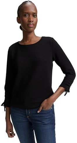 Tom Tailor Denim Damen 1047227 Sweatshirt mit Raffärmeln (1er Pack)