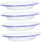 VINTORKY 4Pcs Enamel Fruits Plates Set Pure 14CM Dishes for Food Steaming Snacks Serving and Home or Hotel Use Enamel Plates for Everyday Dining
