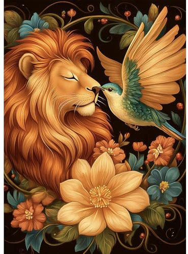 HUADADA Puzzle 1000 Teile-Puzzle 1000 Teile Erwachsene -Löwe und Vogel Klassische Puzzles Geschenk
