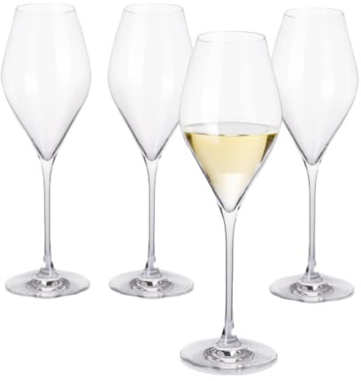 B.BOHEMIAN Wein Gläser 430 ml, 4 Stück, Seneca, Weingläser aus Kristallglas, Exklusive, Ultraleichtgläser, spülmaschinenfest