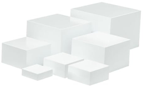 Gralara 7pcs Acryl Cube Display Box, Acryl Display Steht Lebensmittel, Riser Buffet Riser für Lebensmittelsammlung Dessert