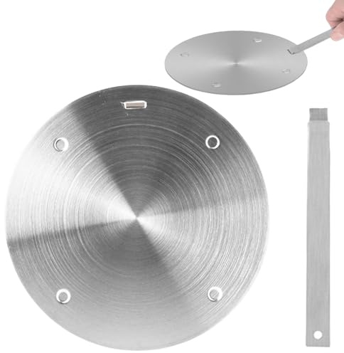 GOMETY Piastra adattatore universale per induzione, Ø 24 cm, adattatore per induzione con manico rimovibile, in acciaio inox, diffusore ad induzione, piastra per convertitore di calore, cottura a