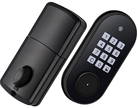 SHINEOFI 1 Set serratura della porta tastiera senza chiave esterno per porta d'ingresso serrature con tastiere AbS Black