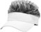LXOrdora Mens Visor Hats with Spiked Wig Novelty Adjustable Baseball Golf Cap with Fake Hair White Grey