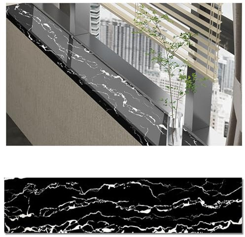 SHGUOMSC 10 Piece Peel and Stick Backsplash PVC 12 * 60Cm,Self-Adhesive Baseboard Molding Trim/Athens D(Cloud White Dragon)