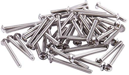 Fuhjythy 50 Stücke # 6-32 X 1 1/4 Kreuz Fachwerk Kopf Schrauben Maschinen Schrauben Silber