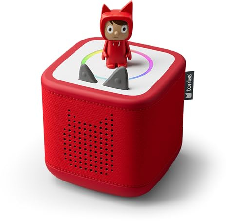 Toniebox 2 Starter Set, Speech Boosting Educational Toy for Toddlers Certified 1+, Screen-Free Audio Player with Creative Tonie Rubie – Red