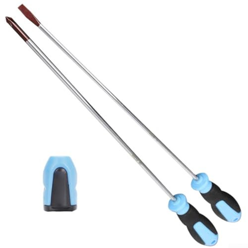 Juego de destornilladores de mano larga, destornillador de cruz ranurado de 400 mm con magnetizador para montaje de muebles, reparación de electrodomésticos, trabajo automotriz
