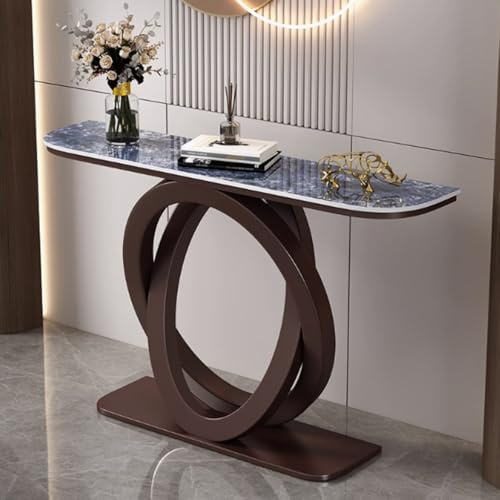 YVYKFZD Table Console étroite et longue, Table d'Entrée avec cadre en métal, Tables d'Appoint décoratives, Console d'Entrée ouvertes Consoles Meuble pour salon, chambre à coucher, couloir(Brown D,120c