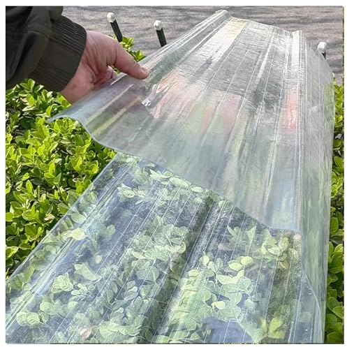 GFK-Tageslichtplatten, transparente Gewächshaus-Polycarbonatplatten, wetterfeste, durchsichtige Dachplatten, Gebäudedachverkleidungen, transparente Regenschutzplatten(3pcs,0.9*1.0m/35*39in)