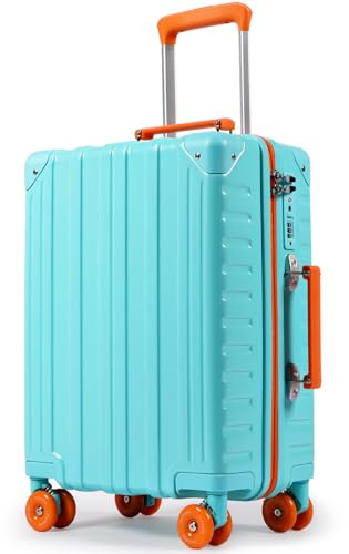 Tavoxda Cabin Suitcase 55x40x20cm Super Lightweight PC Hard Shell Carry on Suitcase with TSA Lock & 4 Spinner Wheels 20inch, Lake Blue
