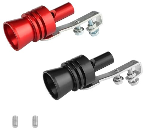 2 Stück Auspuff Sound Booster,Turbo Sound-Simulator-Pfeife,Sound Booster,Aluminiumlegierung Auto Turbo,Turbo Sound Simulator Pfeife,Soundgenerator Auto,Für Automobile Auf Alle Modelle Rot Schwarz