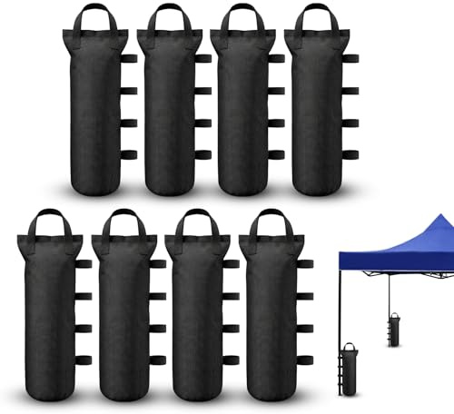 JJKOL 8 Stück Sandsäcke zum Befüllen, Sandsack Gewichte für Pavillon, 800D Oxford Verstärktes Sandsack Beschwerung, Windfeste und Stabile Pavillon Gewichte für Garten Strand Zelt und Faltpavillon