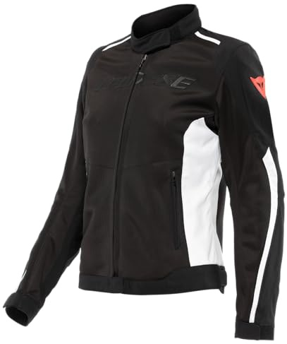 Dainese - Hydraflux 2 Air Lady D-Dry Jacket, Motorradjacke Sommer mit Abnehmbarem Wasserdichtem Futter, Schwarz/Weiß, 40