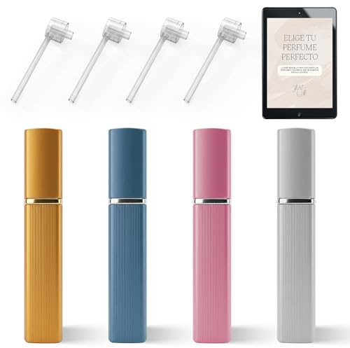 MOLIMILL®️ Atomizador Perfume Recargable 4Pcs 10ml | Bote Colonia Viaje + Ebook