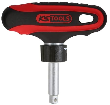 KS Tools 151.1109 1/4 ERGOTORQUEmax T-Griff-Knarre, 45 Zahn