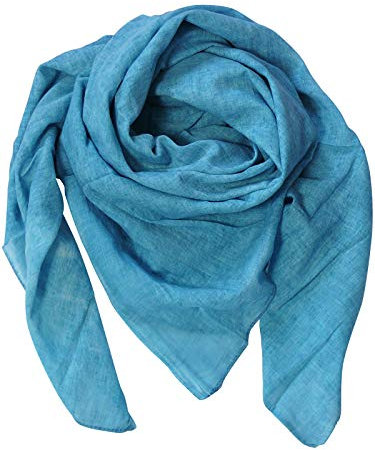 Harrys-Collection Damen Herren Baumwolltuch in vielen Farben 100 x 100 cm, Größen:Einheitsgröße, Farben:türkis meliert