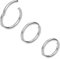 NewkeepsR Stahl 3 Stck-1,6mm Dicke 316L Stahl Septum Klappbares Clickersegment Lippenhelix Daith Knorpel Traguslappen Passgenauer Turm Orbital Conch Ringe-6/7/8mm